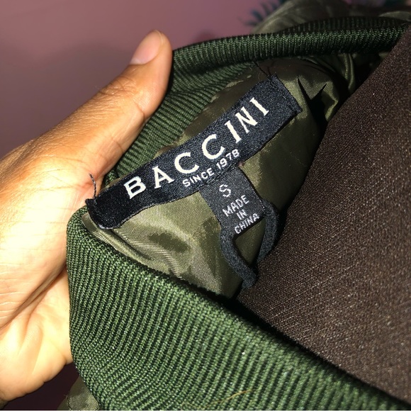 Baccini Olive Green Quilted Bomber Jacket - Picture 4 of 4